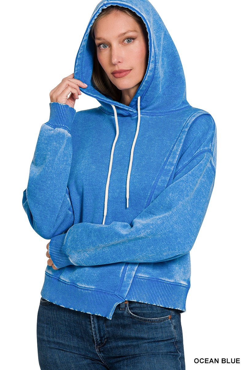 Mallory Asymmetrical Blue Hoodie