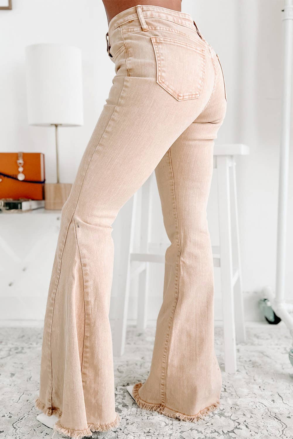 Carlie Khaki Flared Jeans
