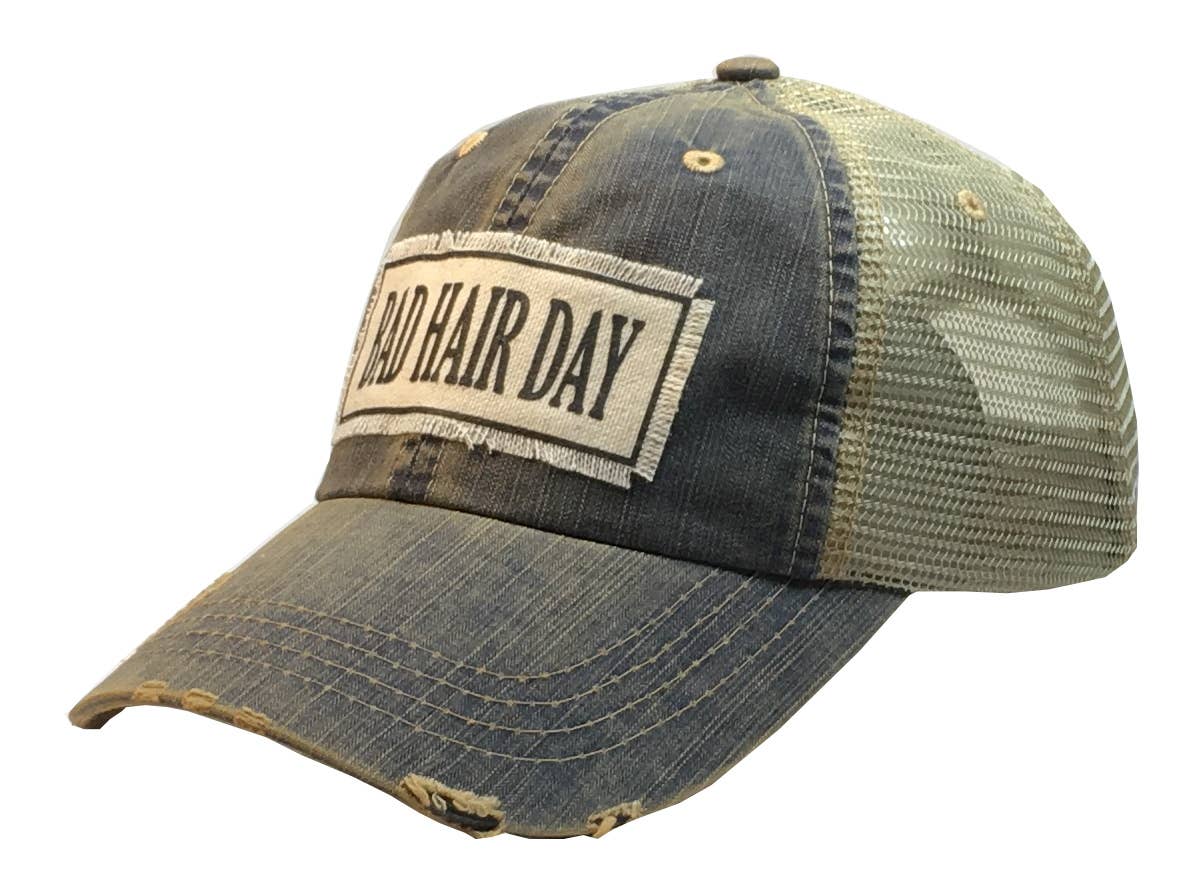 VL Bad Hair Day Distressed Trucker Hat Baseball Cap